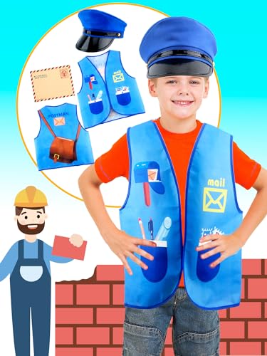 Set de disfraces de cartero para niños 36 piezas miniatura 5