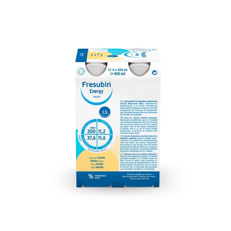 Fresenius Kabi Fresubin Energy Drink Vanille Trinkflasche, 6 x 4 x 200 ml, 1er Pack (1 x 5,5 kg)