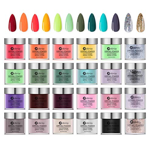 Dipping Powder Nail Starter Kit, 24 Colors Acrylic Powder, Dipping Powder System Starter Kit, Color Dipping System, Manicure Nail Art Set.