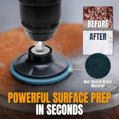 Image of POWERTEC 3-Inch Sanding Discs for Die Grinder & Power Drill - 25pcs Quick Change Type R Discs, 180 Grit Aluminum Oxide Non-Woven Nylon Surface Conditioning Pads for Metal, Wood & Paint Removal (11403)