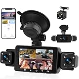 SIXWIN 4-Kanal Dashcam Auto 1080P,3 Zoll Display,360° Rundumsicht mit 4 Auto kameras, WiFi Dash Cam mit IR Nachtsicht, G-Sensor,WDR, APP Steuerung, 24/7 Parküberwachung, Loop-Aufnahme, Einparkhilfe