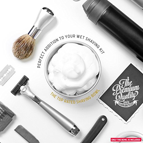 image for Perfecto Stainless Steel Shaving Soap Bowl, Stainless Steel Shaving Mu