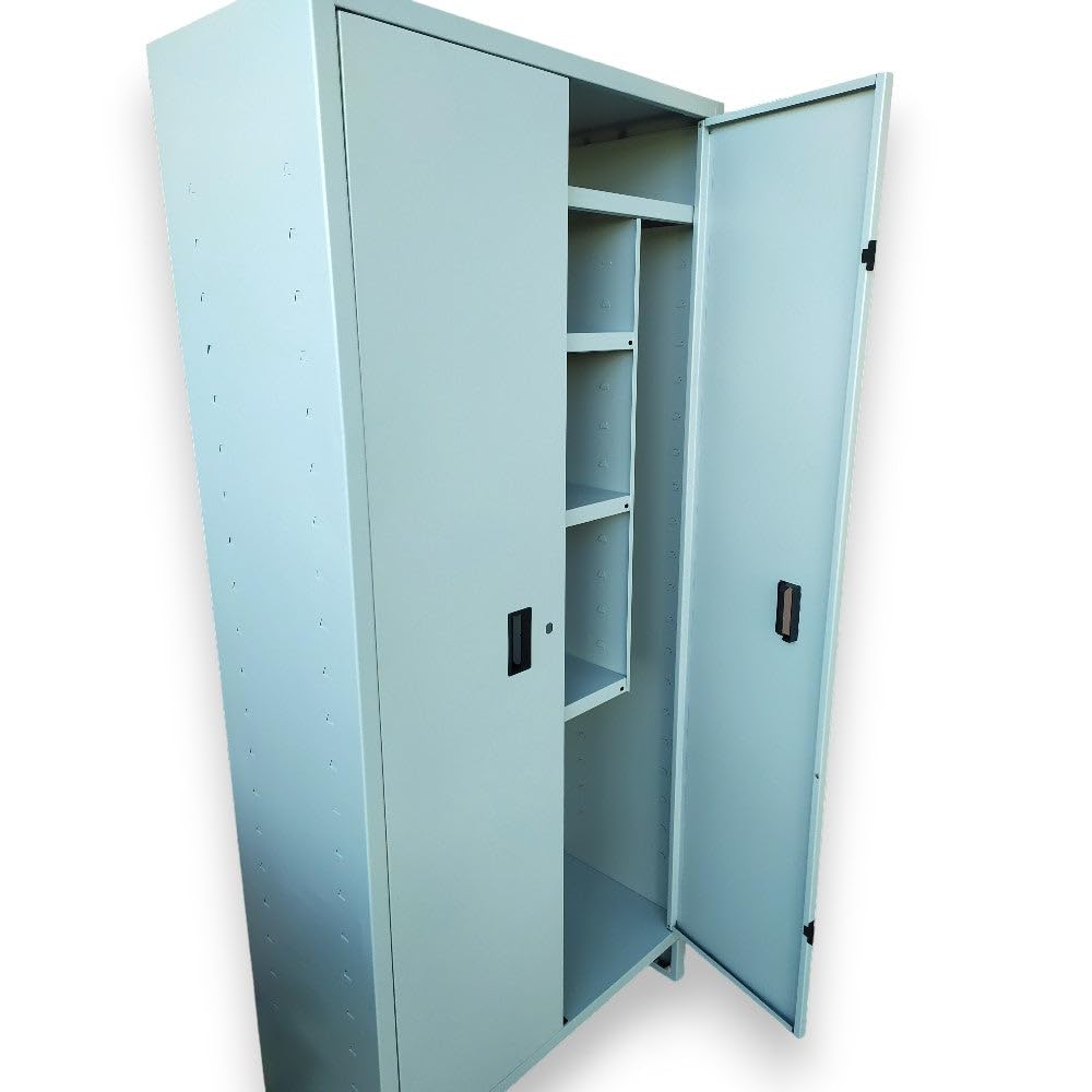 Armadio portascope da Interno in Metallo con Serratura - 60x40xH180 cm