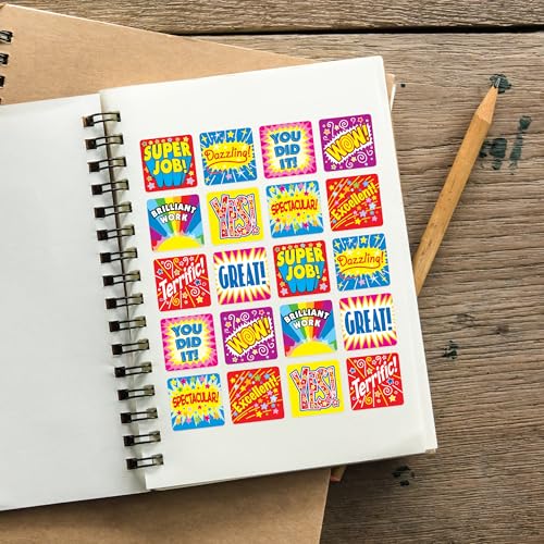 image for Carson Dellosa 120 Inspirational Stickers for Kids, 6 Sheets of Incent