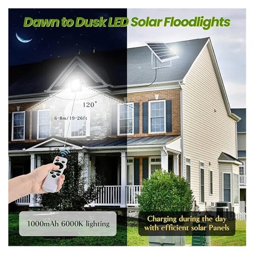 Projecteur solaire LED 2000W éclairage extérieur pour allées - 3