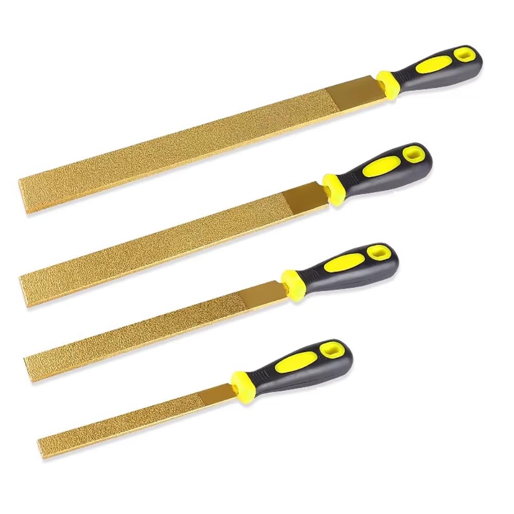 Limas con Revestimiento de Diamante, Grano 80, Herramientas de Limas Planas con Mango de Plástico para Metal, Vidrio, Madera, Piedra, Pulido Y Grabado.