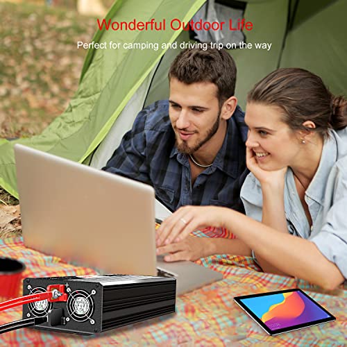 xijia Inversor de Onda Senoidal Pura 2000W Inversor de Potência (Potência Máxima 4000W) Conversor DC