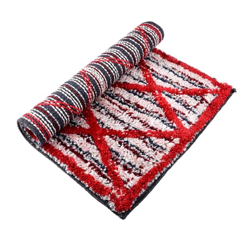 Image of Kuber Industries Door Mat | Dust Trapper Mat | Anti-Skid Door Entrance Mat | Floor Mat for Home Entrance | Katli Mingle Entryway Door Mat | Pack of 2 | Red