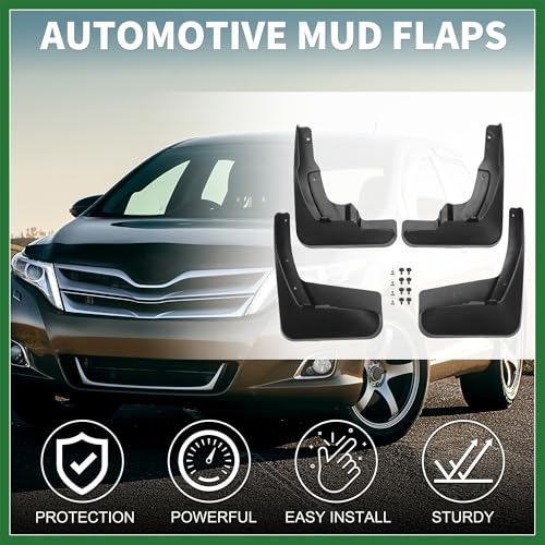 Image of Motoforti Mud Flap Splash Guard for Toyota Venza 2009-2016 Durable | Front & Rear Side Mudflaps with Mount Accessor 1 Set Long-lasting