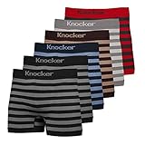 Nylon Stretchable Compression Boxer Brief 6-pcs Set, Assorted Colors (Rugby Striped)