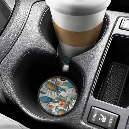 Portavasos para carro de madera con diseño de loros miniatura 6
