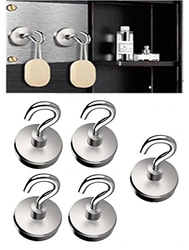 Lifekrafts Heavy Duty Neodymium Magnetic Hooks for Multi-Purpose Hanging(Cruise, Grill, Towel, Keys, Masks, Indoor Hanging, Home, Kitchen, Workplace, Office, School and Garage etc.) - Pack of50