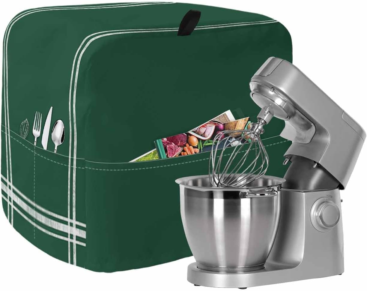 Stand Mixer Cover Solid Color Kitchen Mixer Covers with Storage Pocket Handle Waterproof Dust Cover Olive Green Vintage Kitchen Mixer Covers for Stand Mixer Accessories 4.5-5 Quart
