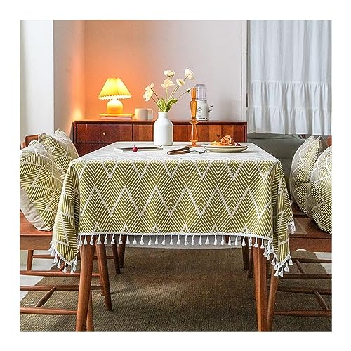 Nappe de table jaune jacquard vagues pour repas de jardin - 2