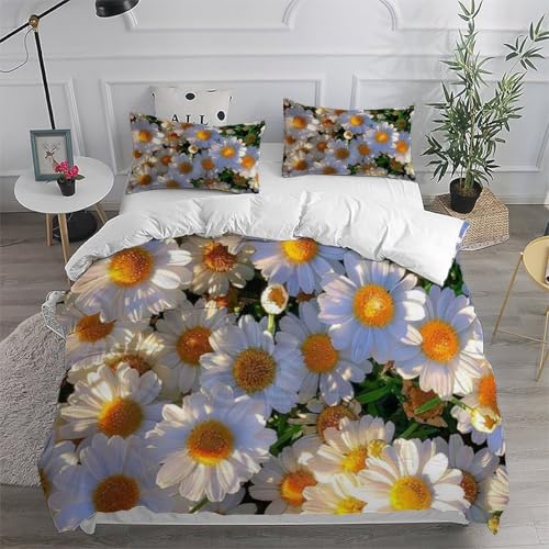 Linge de lit chrysanthème blanc pour une chambre parentale zen - 6