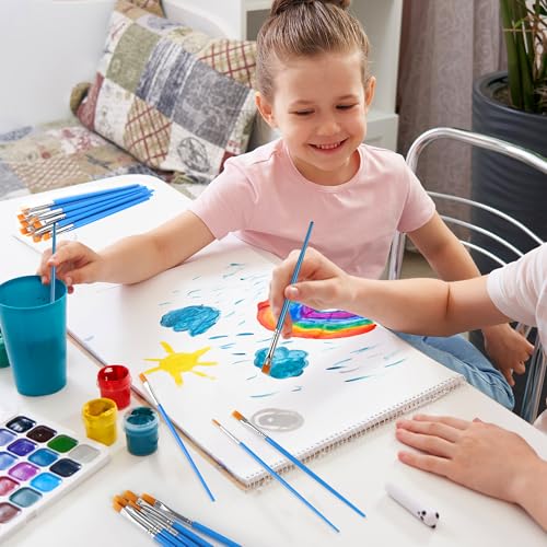 Image of Halobios Paint Brushes Set for Acrylic Painting, 100 Pcs Flat Art Painting Brushes Acrylic Paint Brush, Nylon Paint Brush for Kids Adults Oil Watercolor Rock Painting Body Face Nail Art