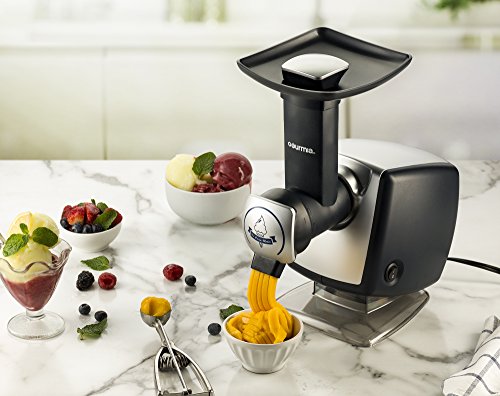 Gourmia Gsi180 Automatic Healthy Frozen Dessert Maker, Makes Sorbet, Soft-Serve Sherbet & Frozen Fruit Treats, Includes Free Recipe Book #TOP1