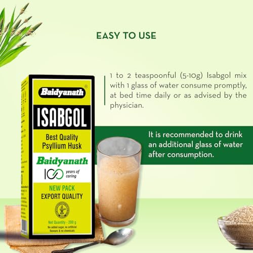 Baidyanath Isabgol - Psyllium Husk Powder - 200gm | Effectively Relieves Constipation | Rich Source Of Dietary Fiber Supplement For Digestion - Image 5