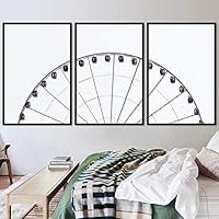 3 Piece Framed Canvas Wall Art Abstract Cool Line Canvas Prints Home Artwork Decoration for Living Room,Bedroom - 16