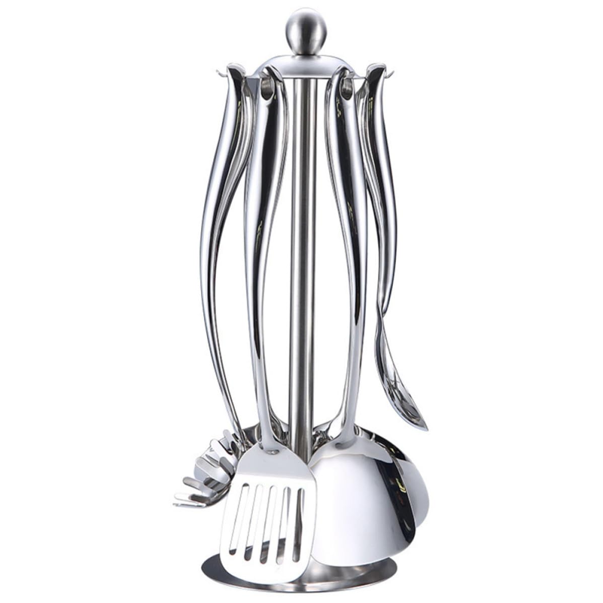 Utensilio de cocina antiadherente de acero inoxidable con mango firme resistente