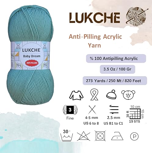 Image of Baby Dream Soft Yarn - 100% Acrylic, Premium Anti-Pilling, 3.5 oz (100g), 273 yds - Soft Yarn for Crochet and Knitting Projects (Sage)