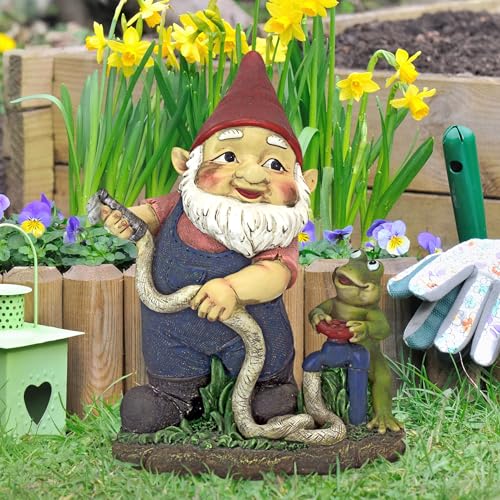 Gartenzwerg-Statue - Feuerwehrmann Franz und sein Frosch-Feuerwehr-Gartenzwerg - Rasenzwerg