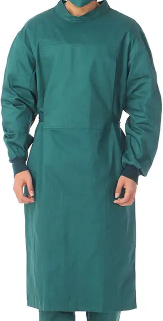 Green Scrub Medical Coverall - Professional Surgical Gown for Hospital & Outdoor Work