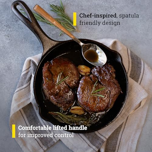 Image of Lodge 8 inch Cast Iron Skillet - Chef Collection - Perfect Sear - Ergonomic Handles - Superior Heat Retention - Cast Iron Cookware & Skillet