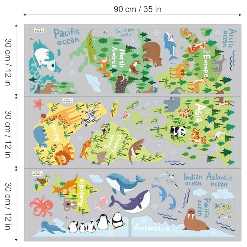 Vinilos Decorativos Mapa Mundial Animal en Vinilo Mate miniatura 5
