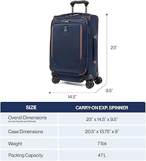 Travelpro Crew Classic Soft Side Expandable Cargo with Spinner Wheels, patriot blue