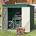 Bealife 6' x 4' Outdoor Storage Shed Clearance, Metal Outdoor Storage Cabinet with Double Lockable Doors, Waterproof Tool Shed, Backyard Shed for Garden, Patio, Lawn (Green)
