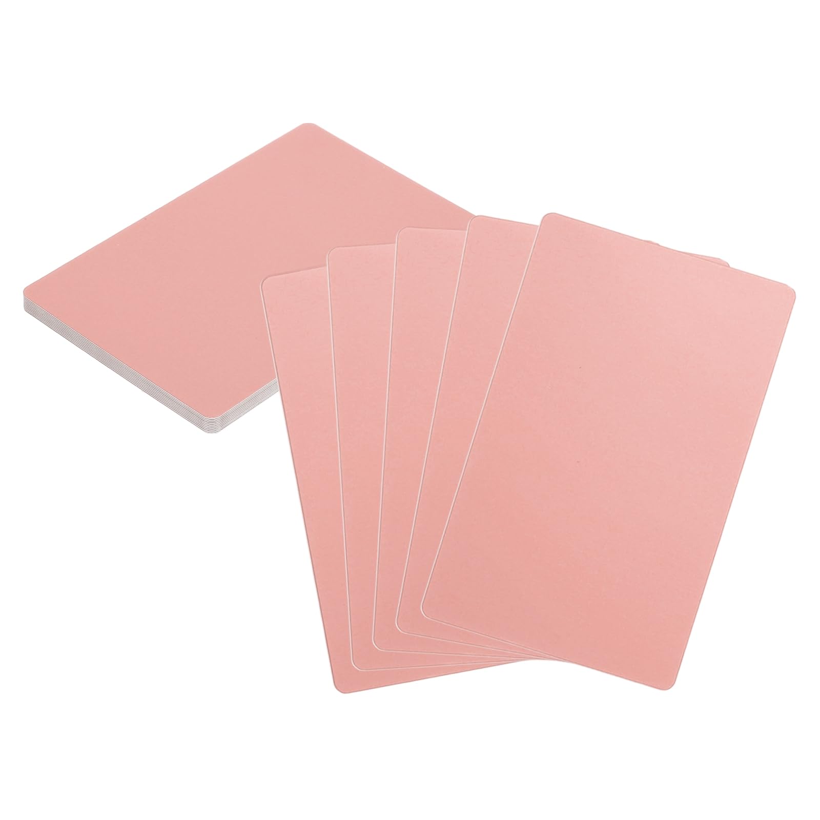 sourcing map 10pcs Metal Business Cards Blanks 3.4" x 2.1" x 0.02" Aluminum Laser Engraving Blank Name Custom Card CNC Engraving Sheets for House Office DIY Gift Plate Invitations, Rose Gold