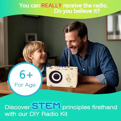 science kits for kids age 8-12 12-14 stem kits for kids age 8-10 diy radio kit for kids gifts for teen girls boys 9 11 13 15 16 with paint brush painting book stickers pendant amp squeeze toy