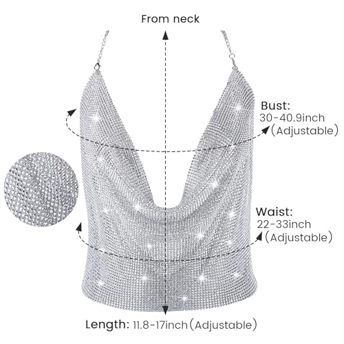 Chicingyou 6 Pcs Rhinestone Tops Jewelry Set for Women,Silver,L by Chicingyou - Used condition - Image 9