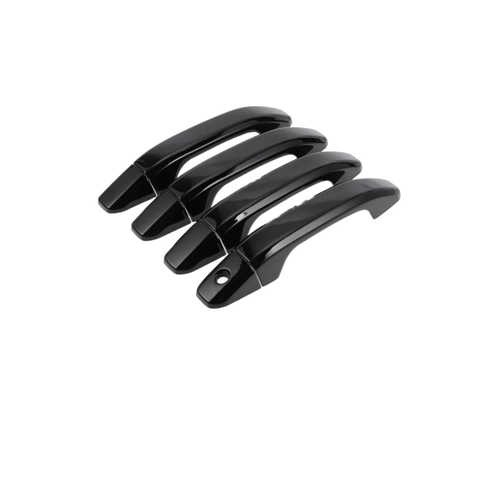Nokrgqw Abs Black Left Handle Passenger 4Pcs Exterior Door Handle Cover For Gmc For Yukon Without Keypad Chrome Silver Tone(Abs Black)