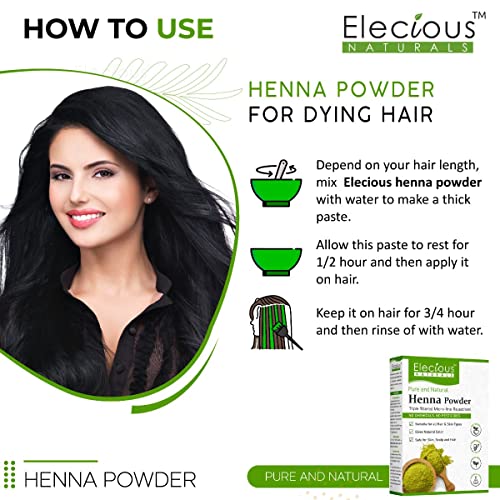 Elecious Polvo de Henna Natural para Cabello 200g miniatura 5