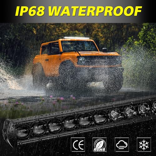 Image of 40 Inch 210W Single Row LED Light Bar w /Wiring Kit & Black Cover