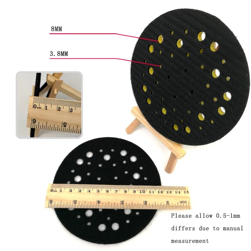 5 Inch 44 Holes Interface Pad Protection Disc Black Power Tool Accessories for Sander Polishing Grinding - Hook and Loop