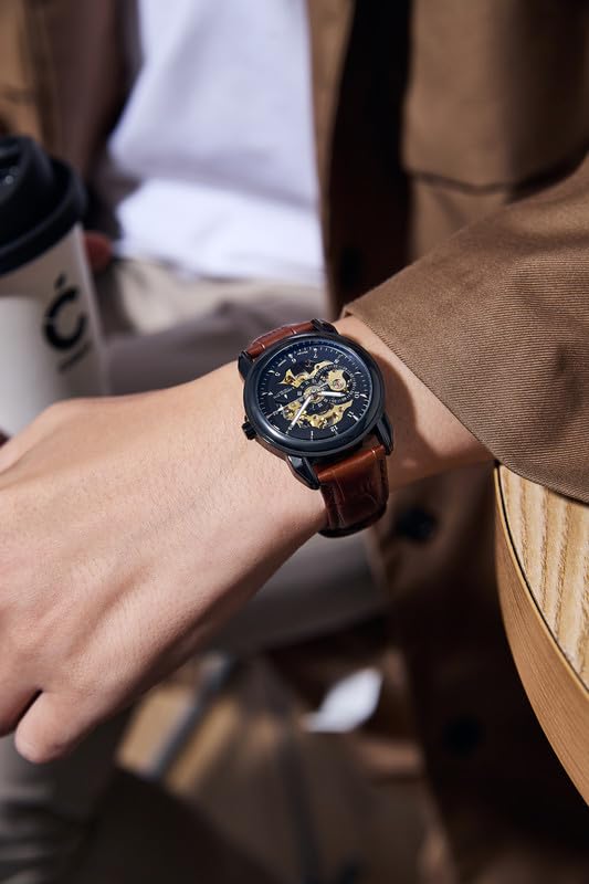 Buy London Fog Highgate Collection Automatic Dial:Black,Strap:Brown - Image 2