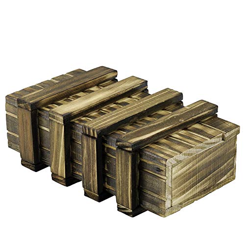 Locisne Personalisierte magische hölzerne Geschenkbox mit 2 zusätzlichen sicheren Speicherfächer Geheimfach Keepsake Box Memory Puzzle Box Hochzeitstag Geschenk Intelligenz Gehirn Teaser
