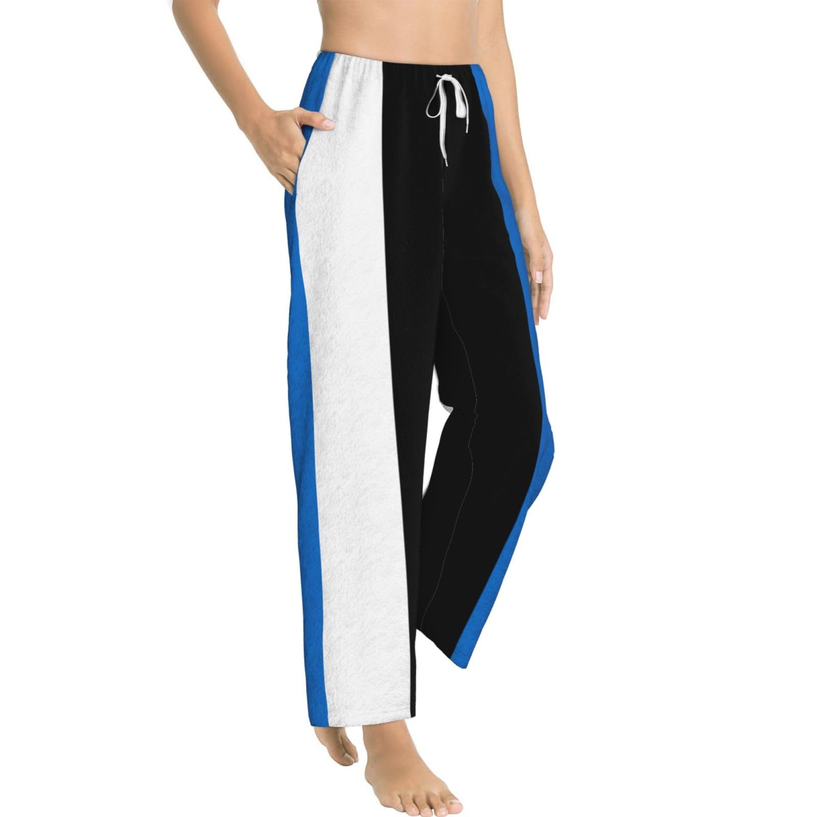 Flanell-Pyjamahose für Damen, Motiv: Flagge Estlands, warm, bequem, für Urlaub, Weihnachten