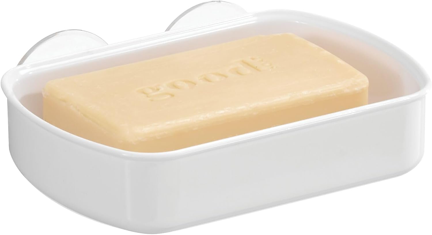 iDesign BPA-Free Plastic Suction Bar Soap Dish - 5.25" x 4" x 2", Clear,19600