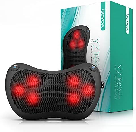 VOYOR Shiatsu Neck and Back Massager with Heat - 3D Kneading Deep Tissue Massage Pillow for Lower Back, Shoulder, Calf, Foot, Use at Home, Car, Office YZ100