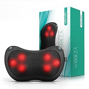 Shiatsu Neck and Back Massager with Heat – 3D Kneading Deep Tissue Massage Pillow for Lower Back, Shoulder, Calf, Foot, Use at Home, Car, Office YZ100