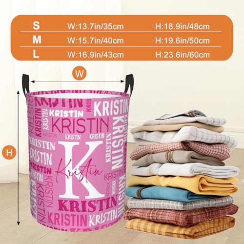 Image of Custom Name Laundry Hamper, Personalized Laundry Basket with Name for Baby Boys Girls, Customized Collapsible Dirty Clothes Hamper Storage with Handles for Bedroom Bathroom Dorm Room Decor