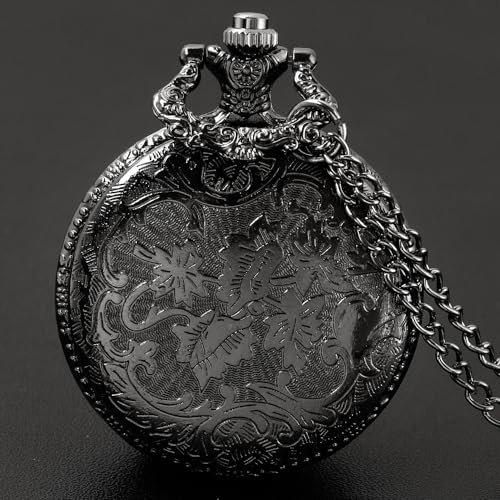 Image of Tiong Pocket Watch Hollow Tree of Life Design Roman Numerals Engraved Bible Verse Quartz Pocket Watch with Chain Custom Pocket Watch Birthday Gifts