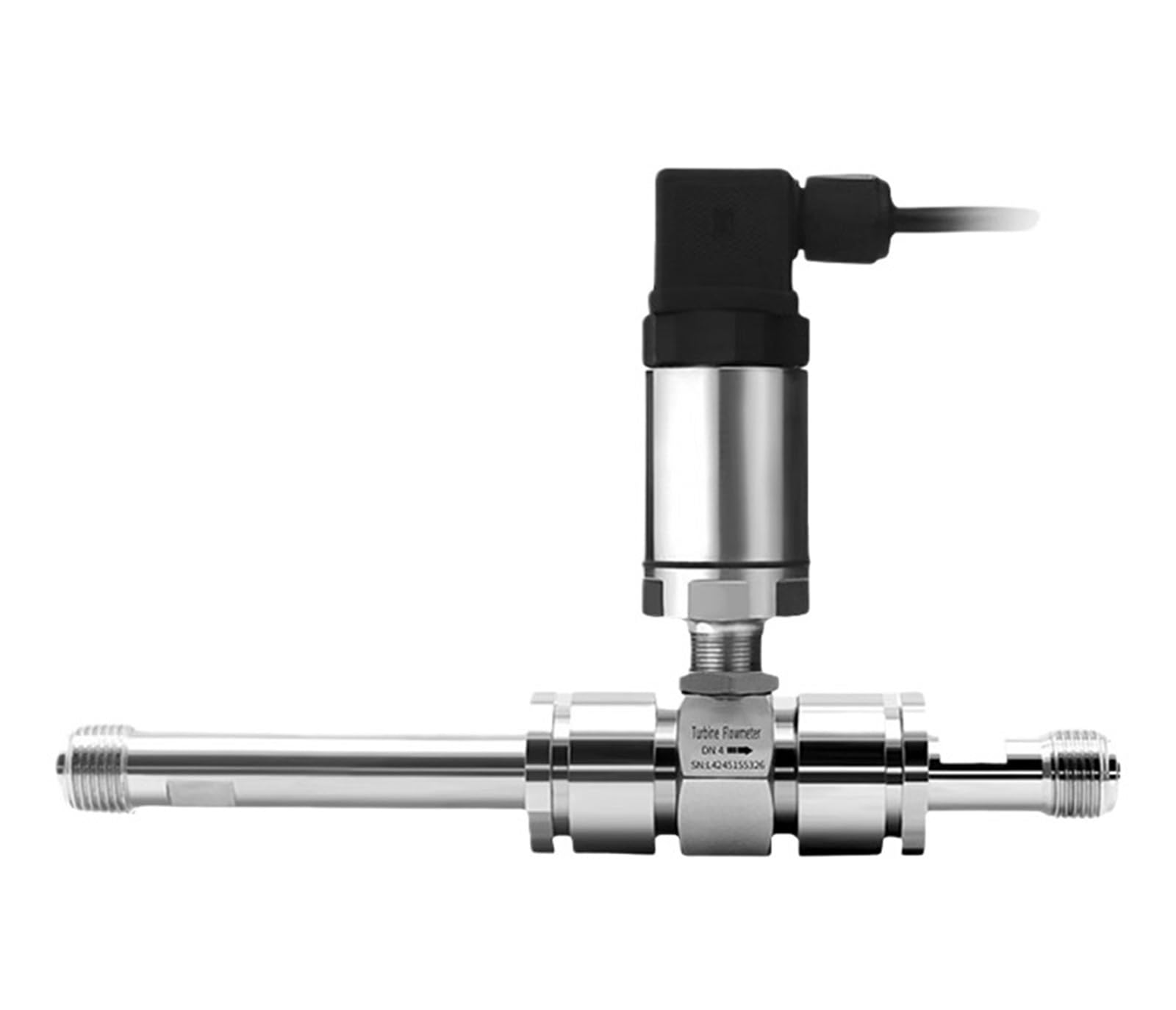 QfUxYYSLD Thread Type Liquid Turbine Flow Meter, Stainless Steel Pulse Signal Output, Oil, Methanol, Pure Water, Industrial Turbine Flow Sensor(DN32 Pulse)