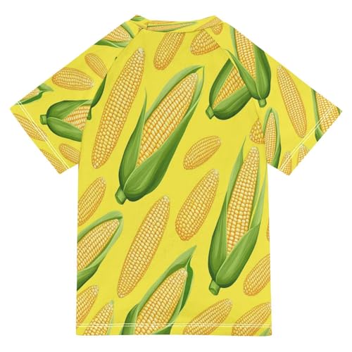 Boys Rash Guard Short Sleeve UPF 50+ Cute Axolotl Quick Dry Swim Shirts Swimwear for 3-12Y2