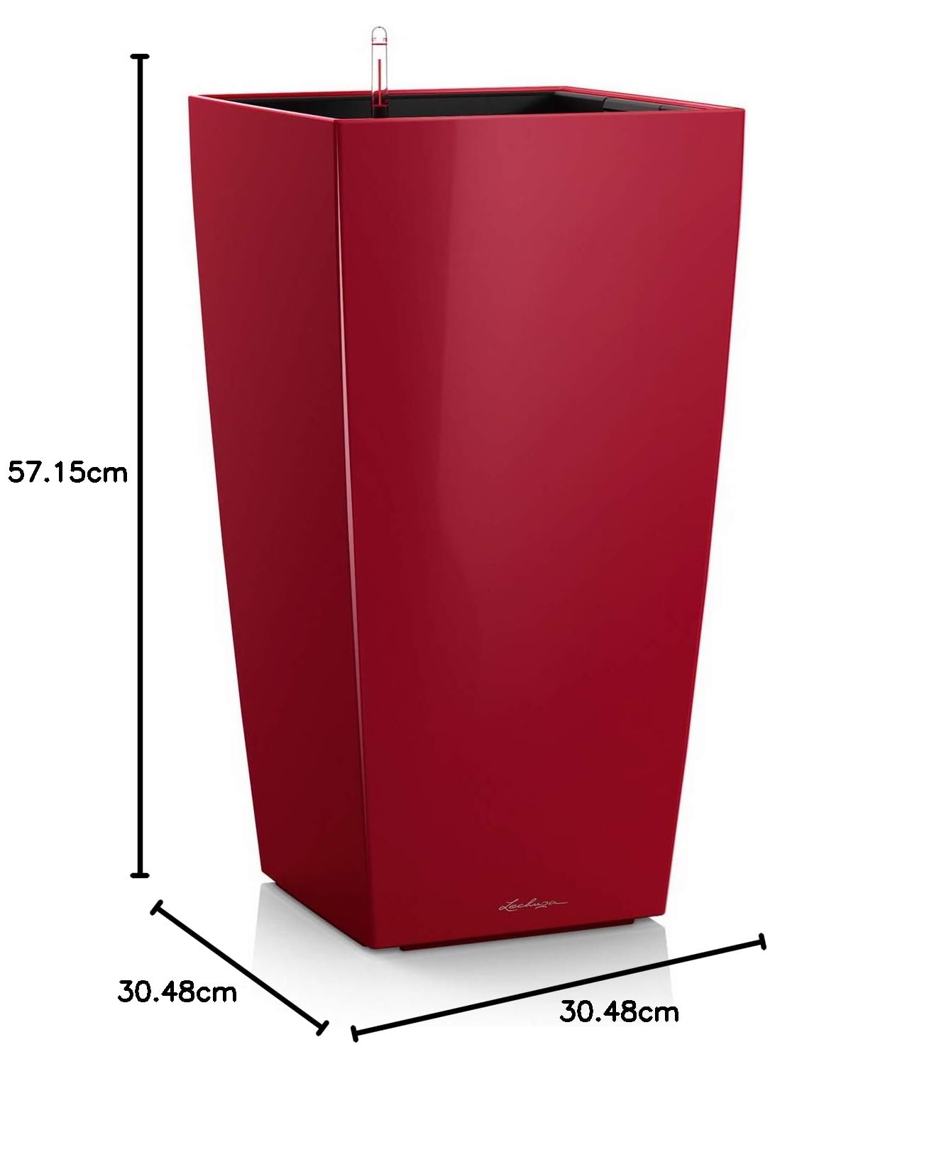 LECHUZA CUBICO Premium 30 rosso scarlatto lucido 18183