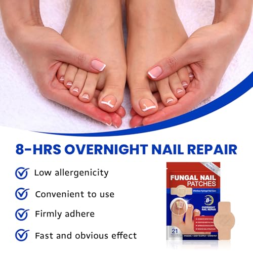 21 Stück Zehennagel Korrektur Patch, Spaltnagelreparatur Stärkende Nägel, Zehennagel Behandlung, Nagelgraben Reparaturpflaster für Beschädigte Nägel und das Erscheinungsbild Verfärbter Nägel